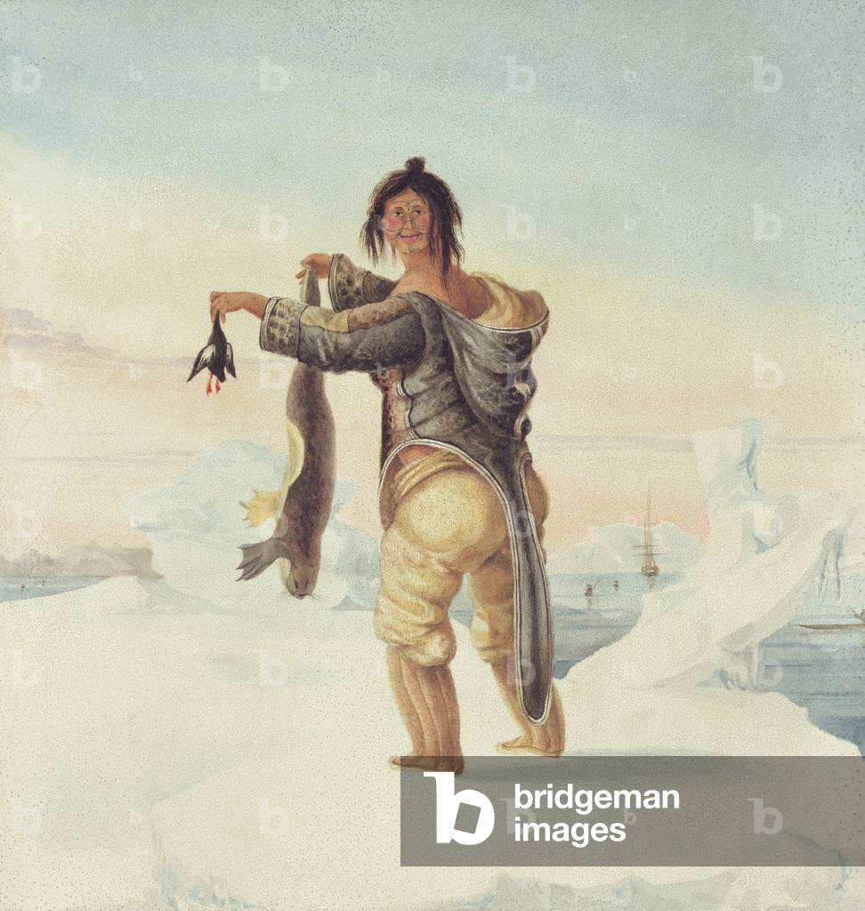 An Esquimaux of the Savage Islands, 1821 (w/c on paper)