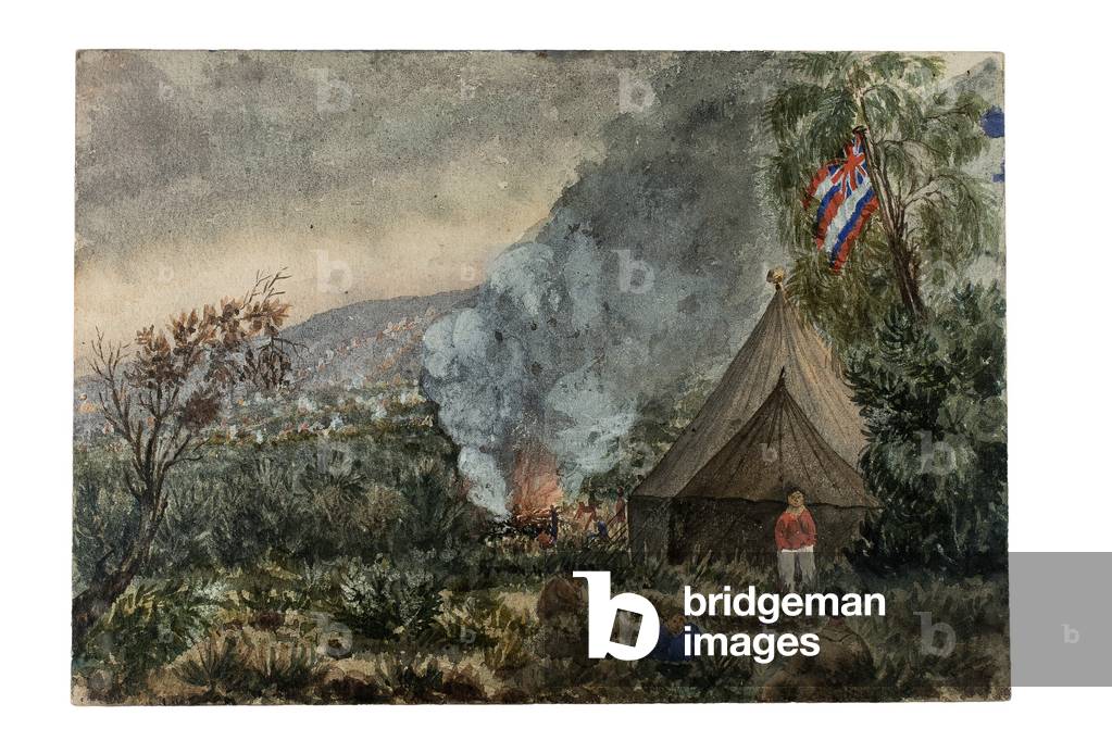 Mauna Kea volcano, Hawaii, March 1859 (w/c on paper)