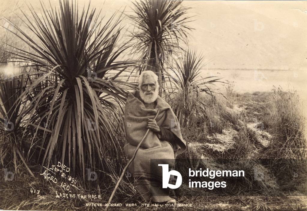 Last of the race, Matene Korako Wera. Ote Hapu Ngatimamoe, c.1895 (albumen print)