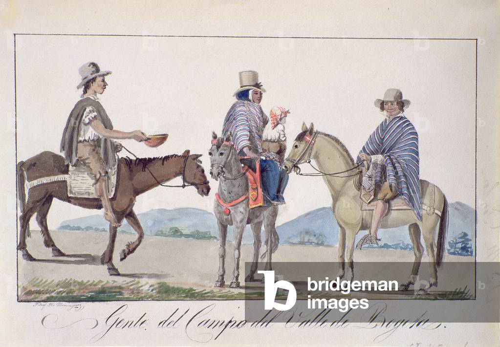 Gente, del Campo del valle de Bogota, c.1840 (w/c on paper)