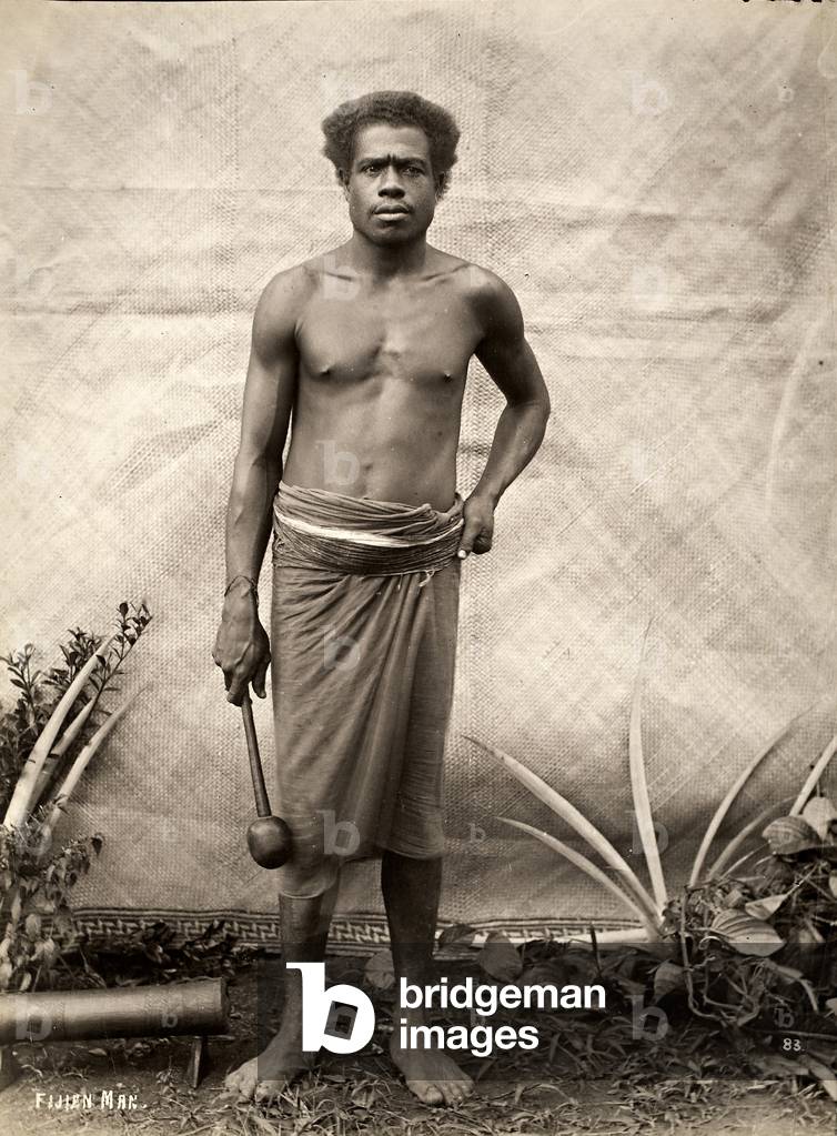 Fijian man (albumen print)