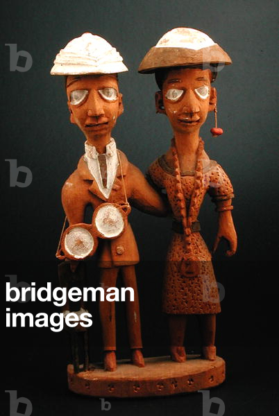Figure of a European couple, Yoruba, Nigeria (wood)