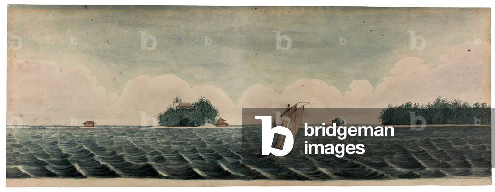 Mr Hare's residence on the Cocos or Keelings Islands, c.1830 (w/c on paper)