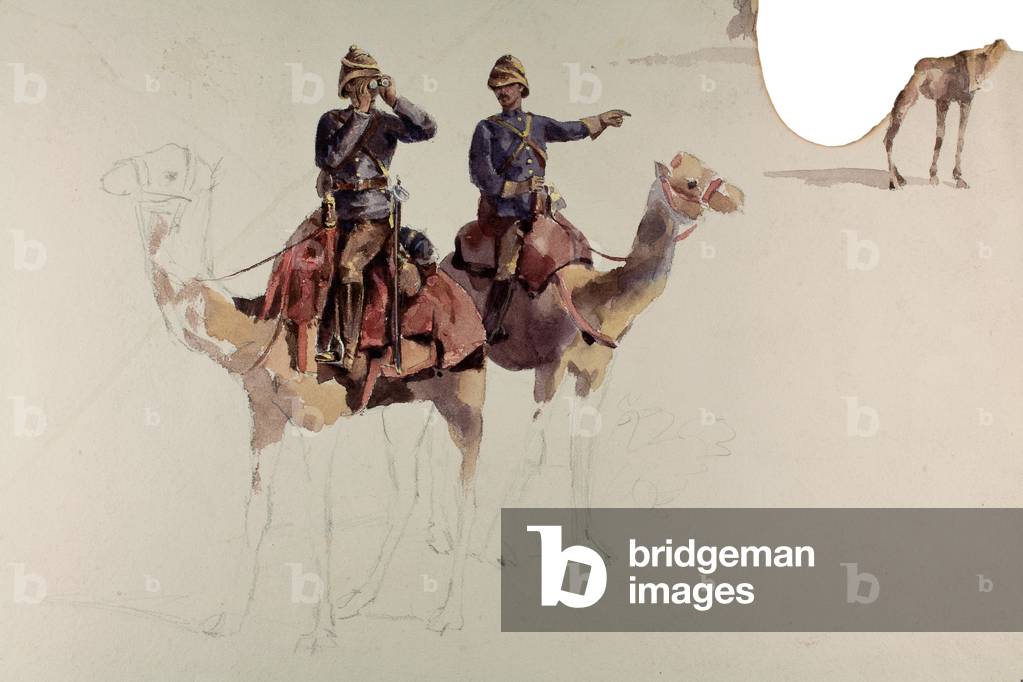 English Camel Corps, Sudan, 1884/5 (pencil & watercolour on paper)