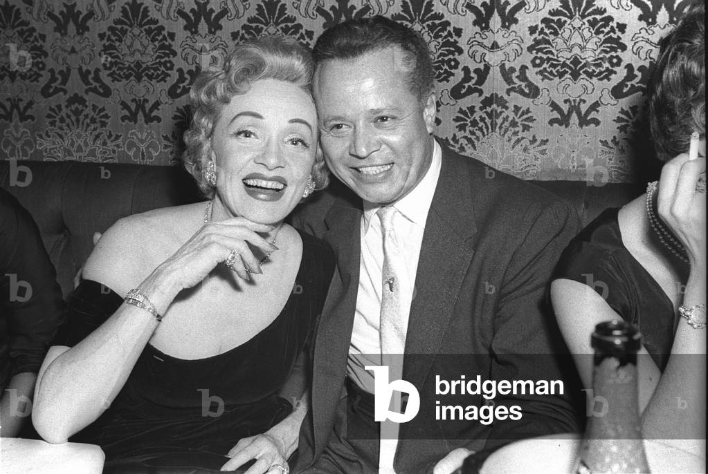 Marlene Dietrich with Billy Daniels, Stork Room, London, UK, 1956 (b/w photo)
