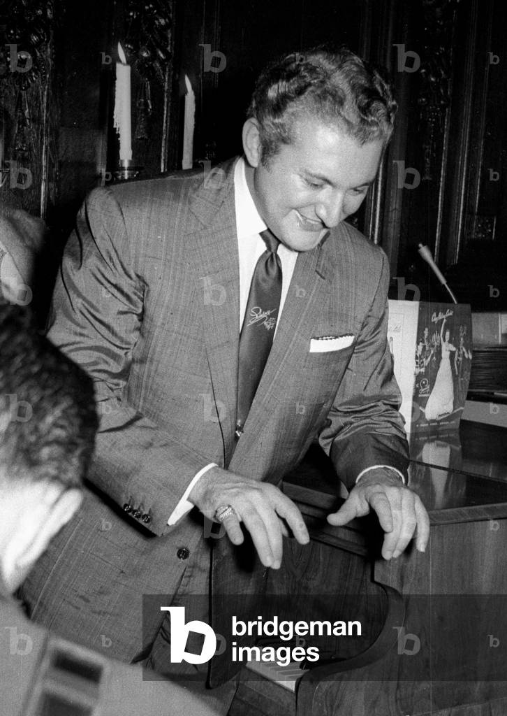 Liberace, Society Bar, London, UK, 1956 (b/w photo)