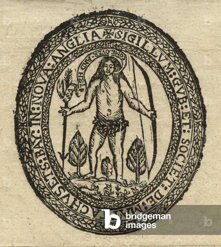 Massachusetts Bay Colony Seal, 1678 (woodcut)
