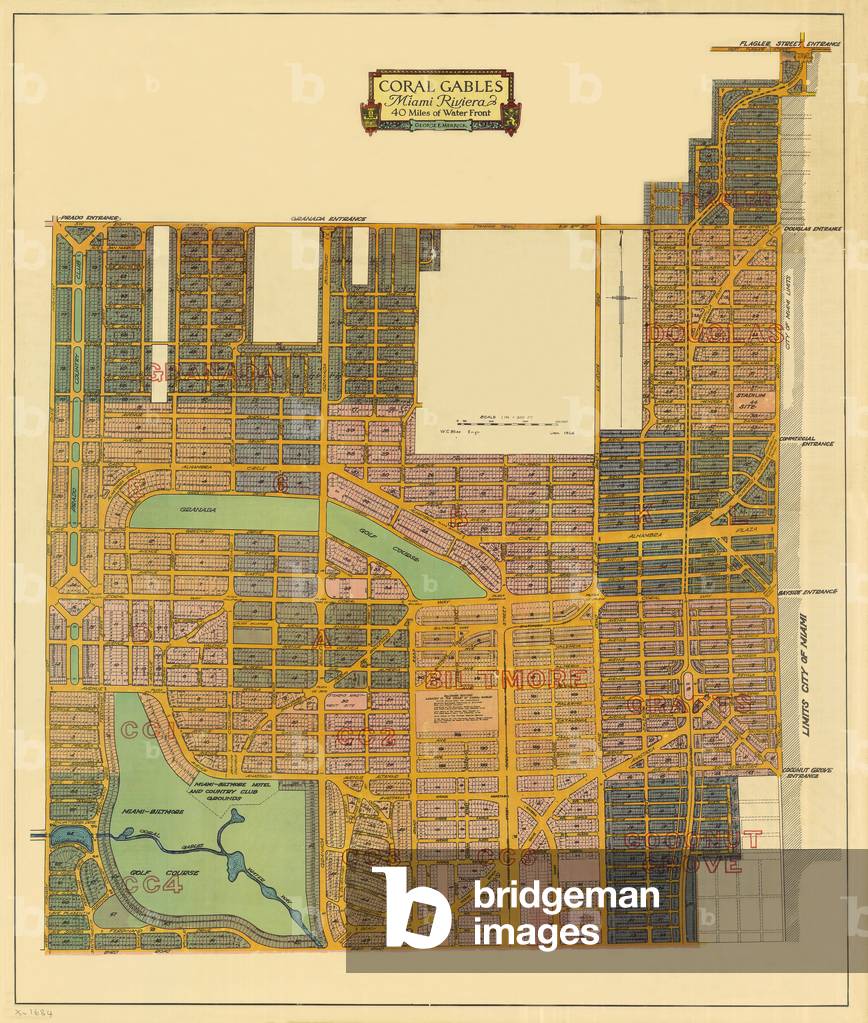 Map of north Coral Gables, 1926 (colour litho)