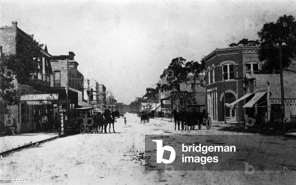 View looking west on East Flagler Street from near 1st Avenue, 1899 (b/w photo)
