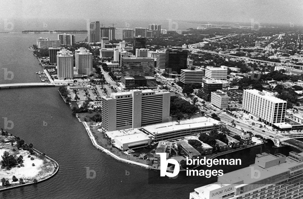 The Brickell Avenue financial district, 1982 (b/w photo)