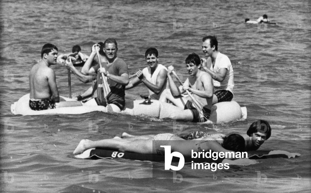 Spring breakers in the water, 1967 (b/w photo)