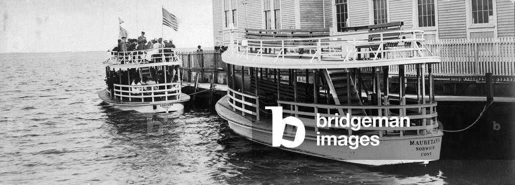 This Lusitania and Mauritania ferried sightseers across Biscayne Bay to Miami Beach, c.1910 (b/w photo)