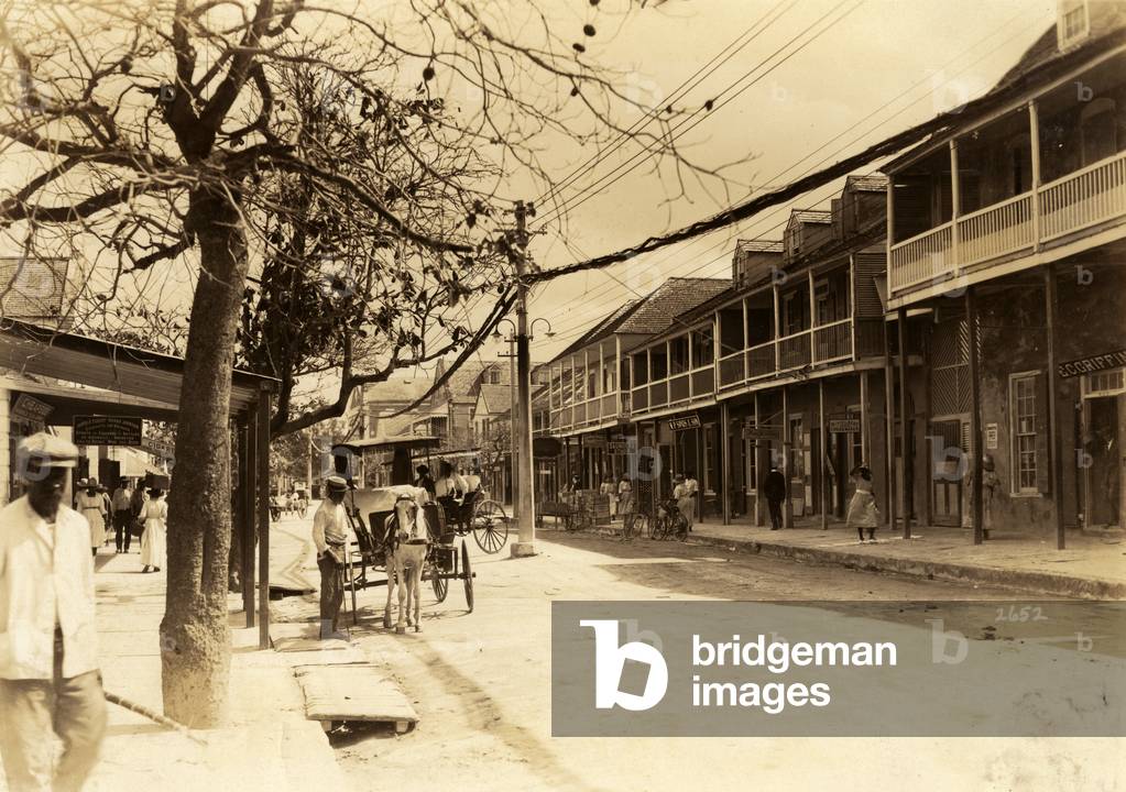 Nassau street scene, Bahamas, 1922 (b/w photo)