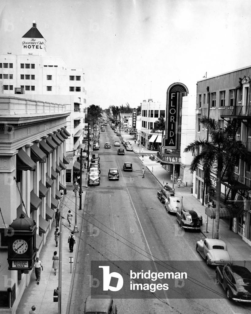 Las Olas Boulevard, Fort Lauderdale, c.1945 (b/w photo)