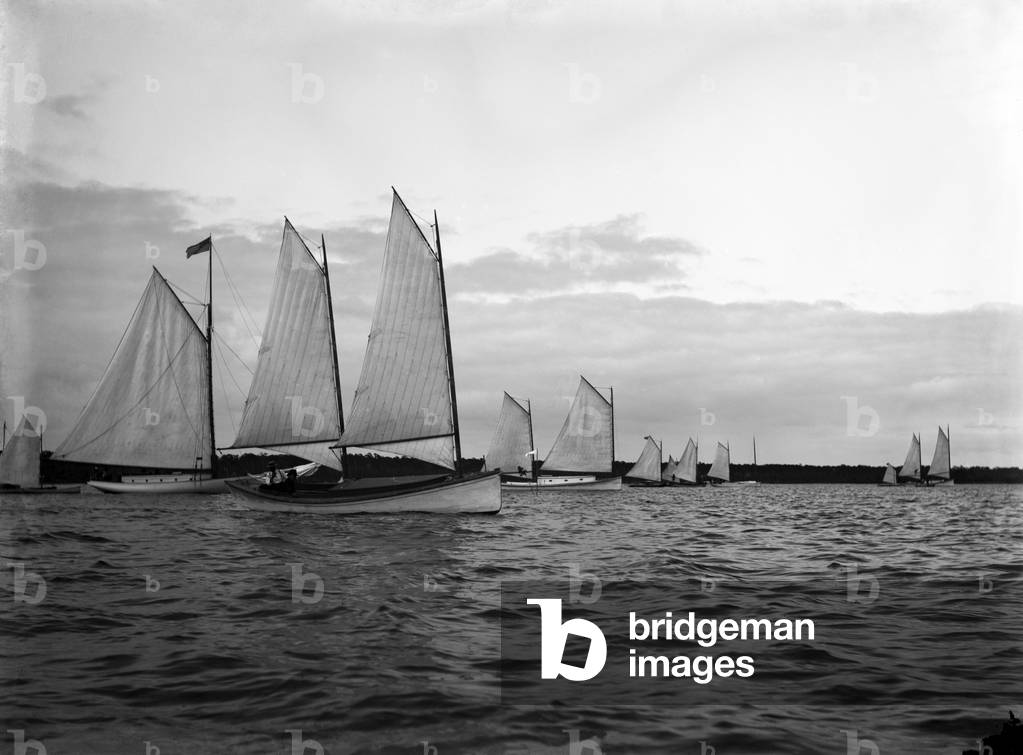 The first Washington's Birthday Celebration race, February 22, 1887 (b/w photo)