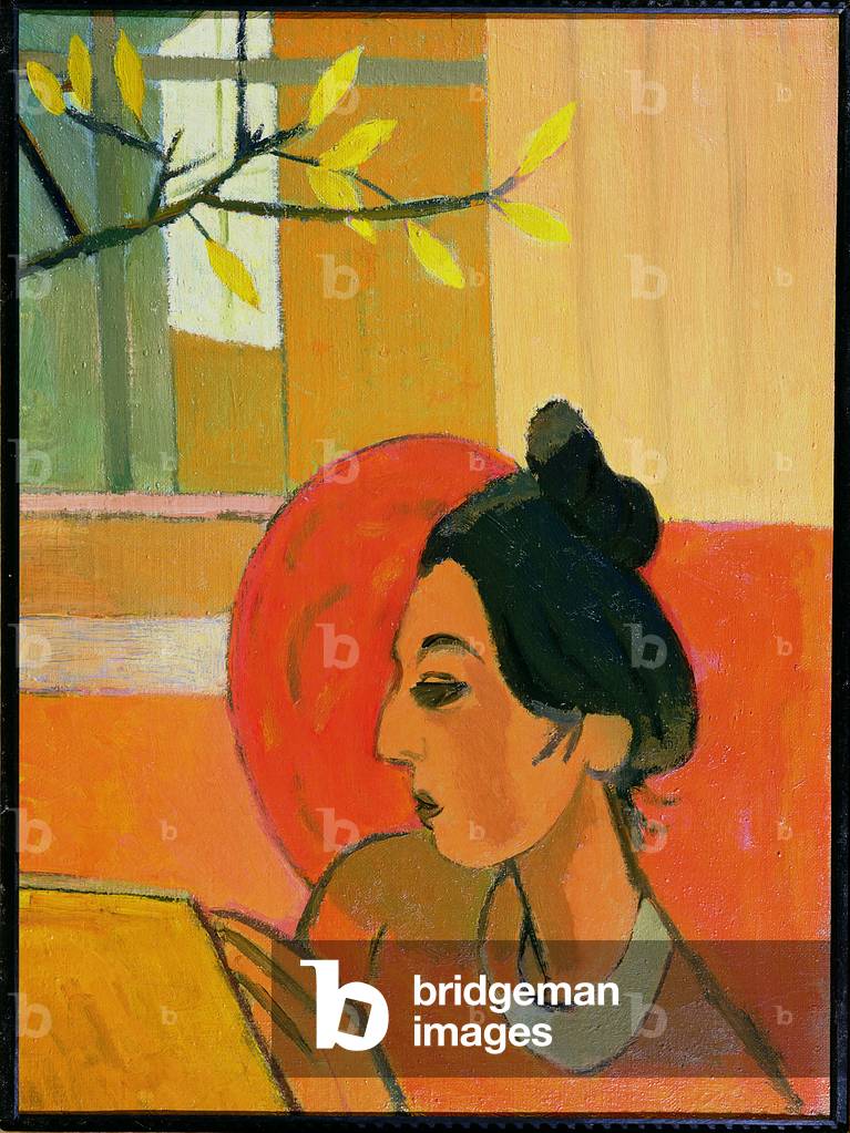 Immagine di Dipinto "donna lettura olio su tela", 20th Secolo di John Melville