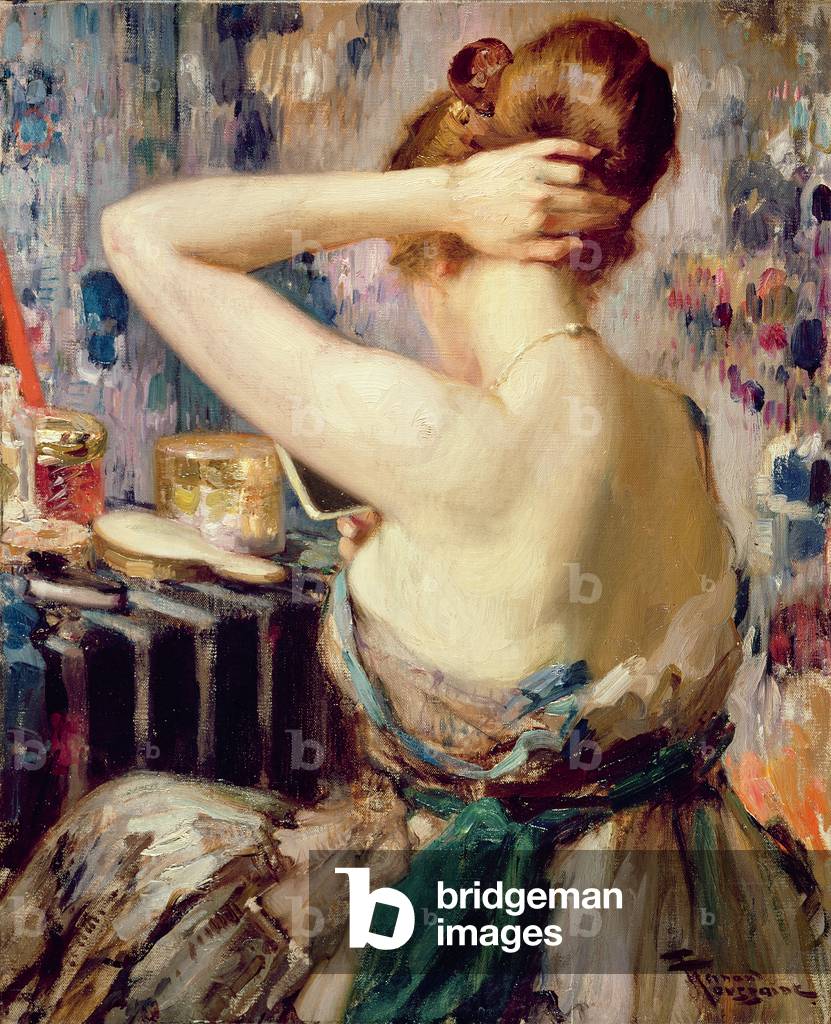 Immagine di Dipinto "La toilette (olio su tela)", 20th Secolo di Fernand Toussaint