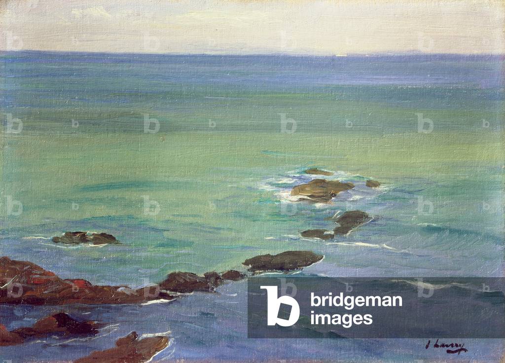 Immagine di Dipinto "Scena costiera (olio su tavola)", 19th Secolo di John Lavery