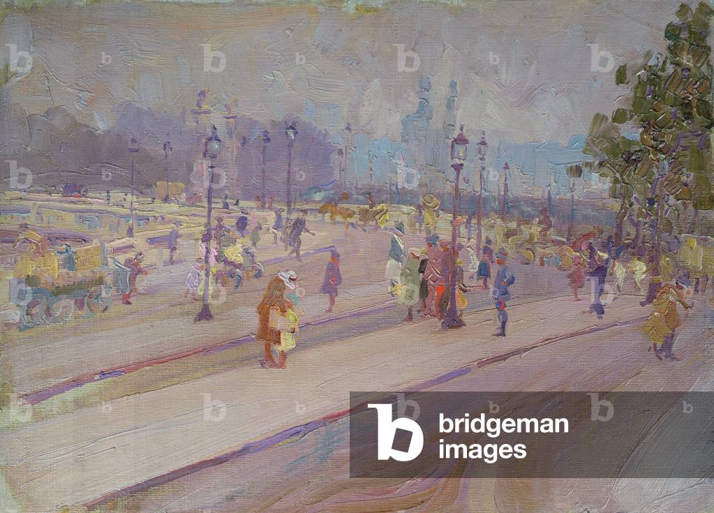 Immagine di Dipinto "Pont des Invalides (olio su tela)", 20th Secolo di Sarah Thompson Townsend