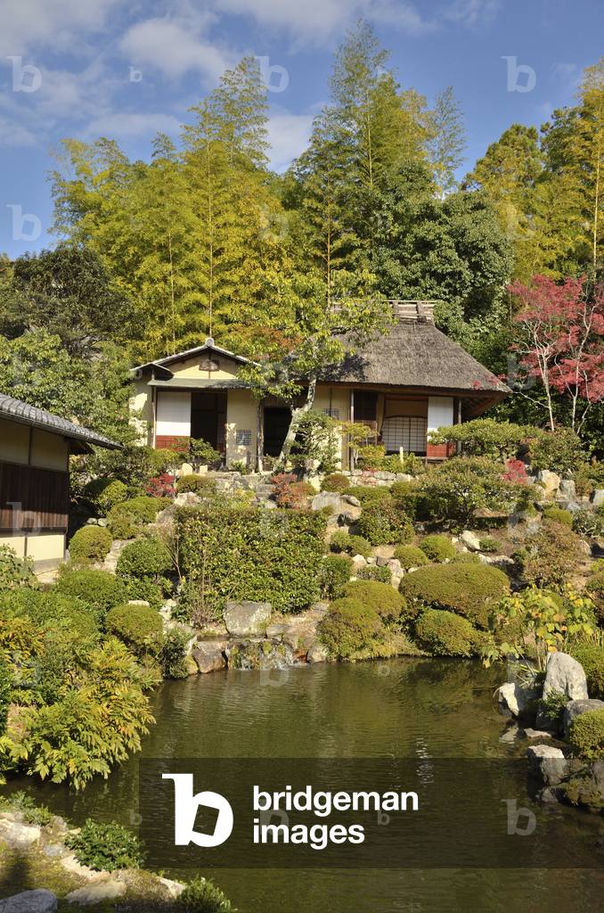 Toji-in - Kyoto (Japan) - Edo period - Buddhist temple - walk garden with pond and the pavilion - Toji-in - Kyoto (Japan) - Edo period - Buddhist temple - stroll garden with pond and tea house jardin