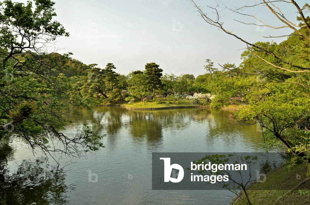 Sankei-en - Yokohama (Japan) - ere Meiji - Gartenpromenade mit Teich von Tomitaro Hara im Jahre 1906 - Sankei-