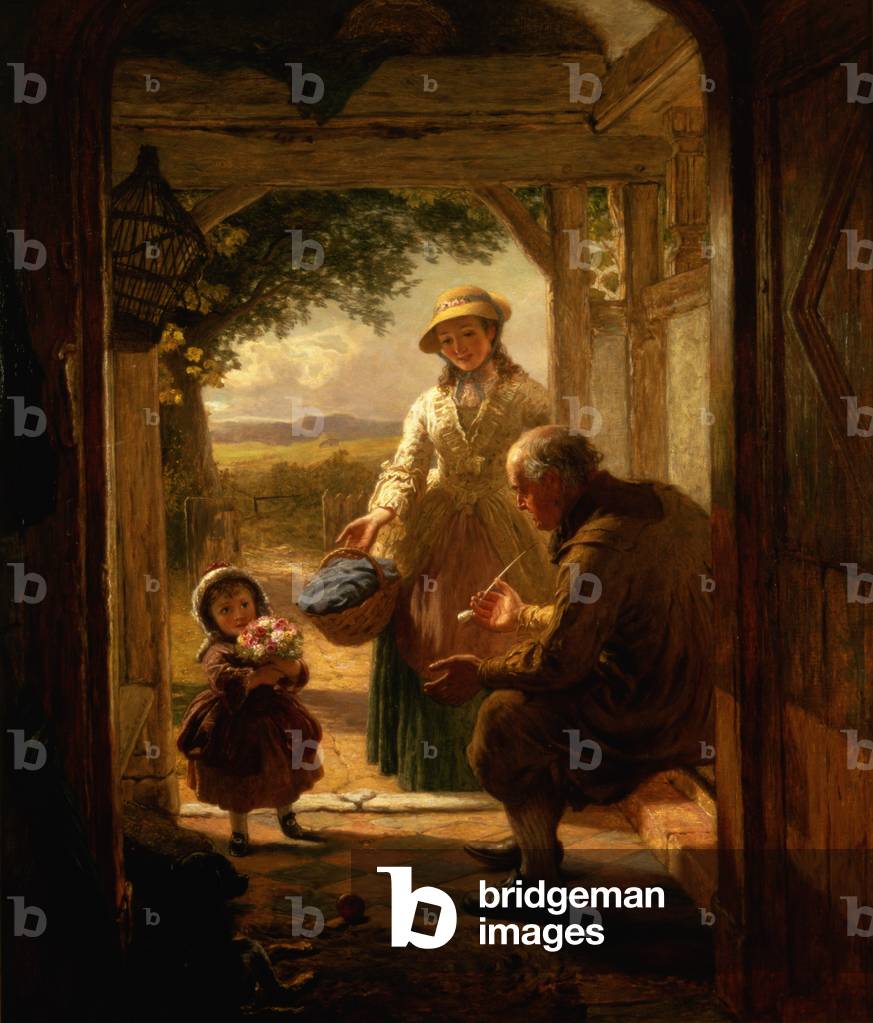 Immagine di Dipinto "Le tre generazioni (olio su tela)", 19th Secolo di James Waite