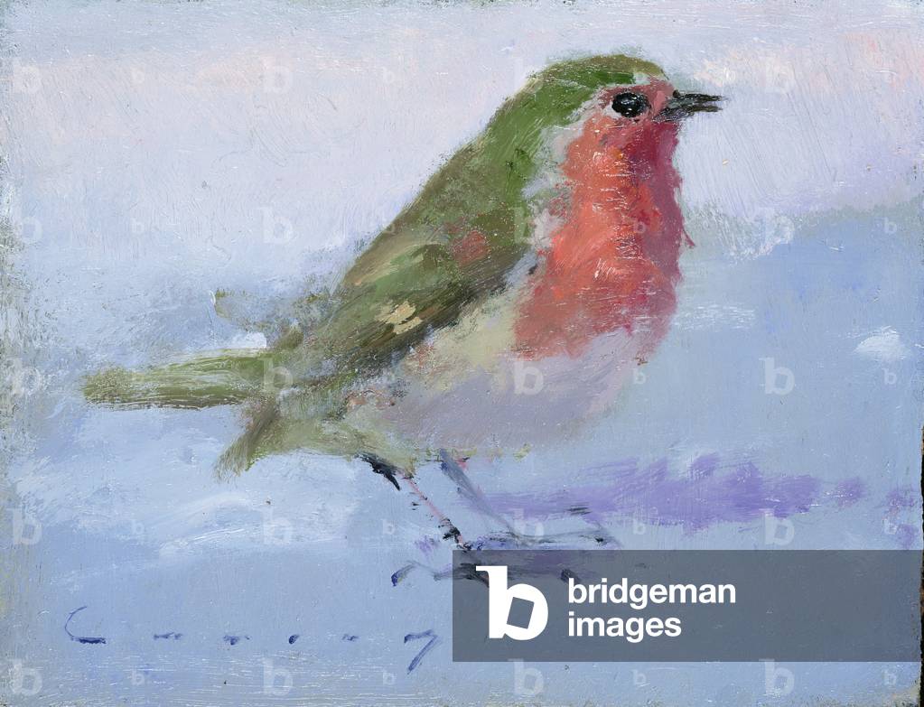 Bild von Gemälde "Robin (Öl auf Karton)", 20. Jahrhundert von Fred Cuming