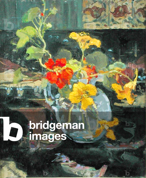 Nasturtiums (oil on canvas)