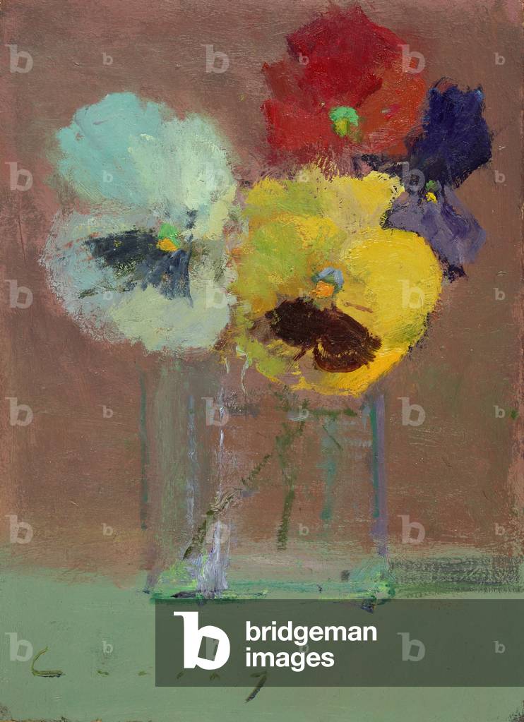 Pansies (olio a bordo)