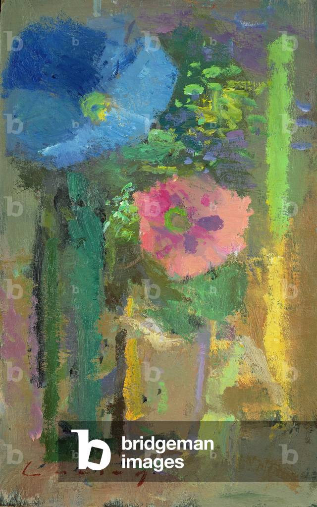 Bild von Gemälde "Morning Glory and Poppy (Öl auf Karton)", 20. Jahrhundert von Fred Cuming