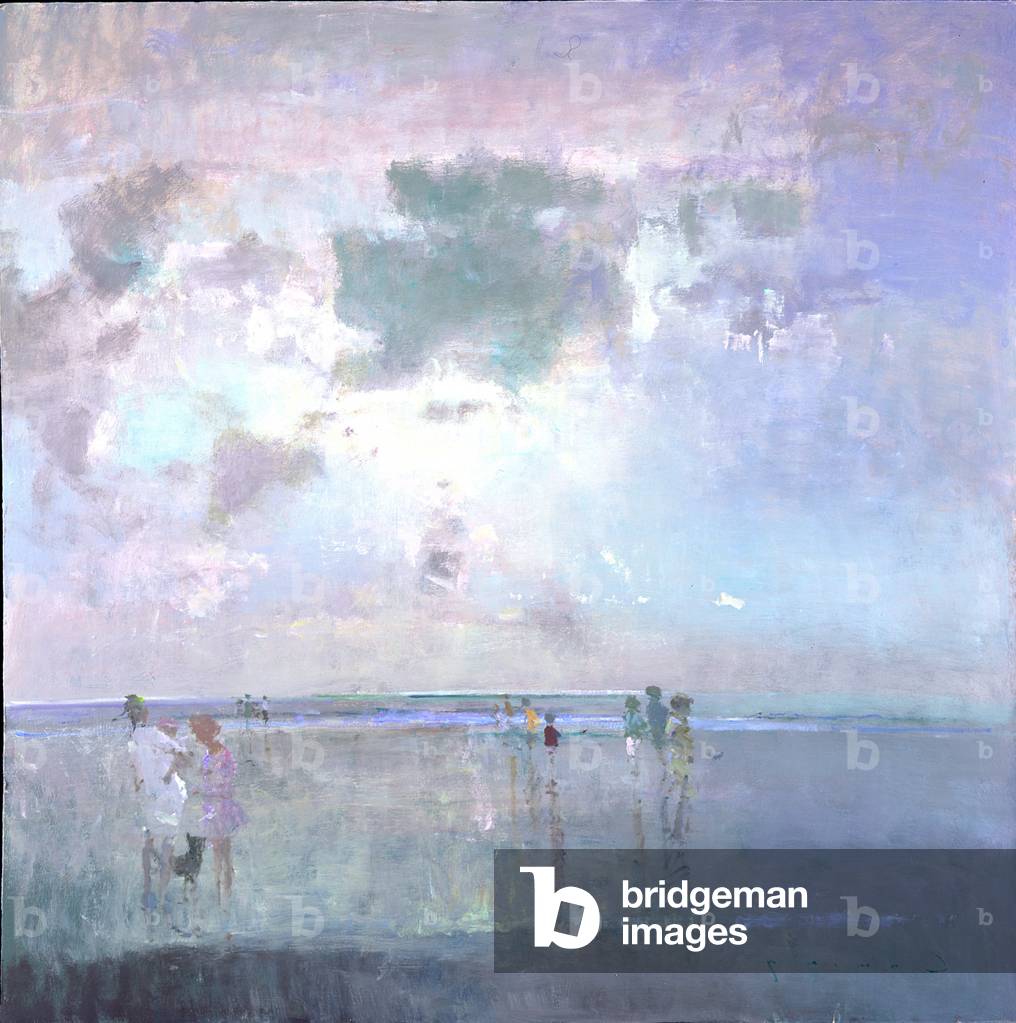 Gespräch am Strand (Öl an Bord)