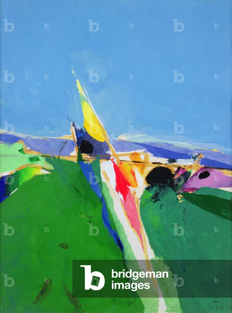 Landscape Study, Green & Yellow (oil on paper)