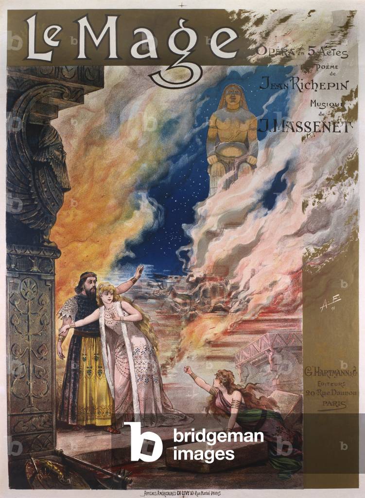 Le Mage, opera in five acts by Jules Massenet (poster)