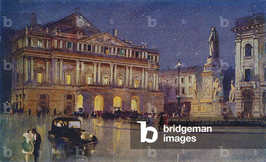 La Scala Theatre, Milan, Italy -  by night