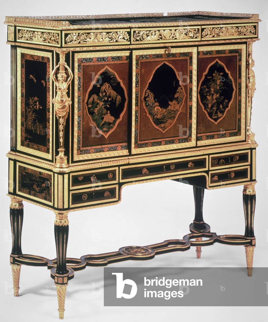 "Laccato bronzo dorato Luigi XVI secretaire un abbattente attribuito ad Adam Weisweiler", 18th Secolo