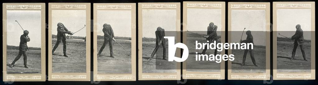 James Braid, nos. 8-12 from a series of 'Marsuma's Cigarettes' cards (colour litho)