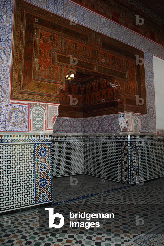 Apartment of Lalla Zineb, wife of Bou Ahmed. Bahia Palace, Marrakesh, Morocco. Islamic/Moroccan style architecture. 19th century.