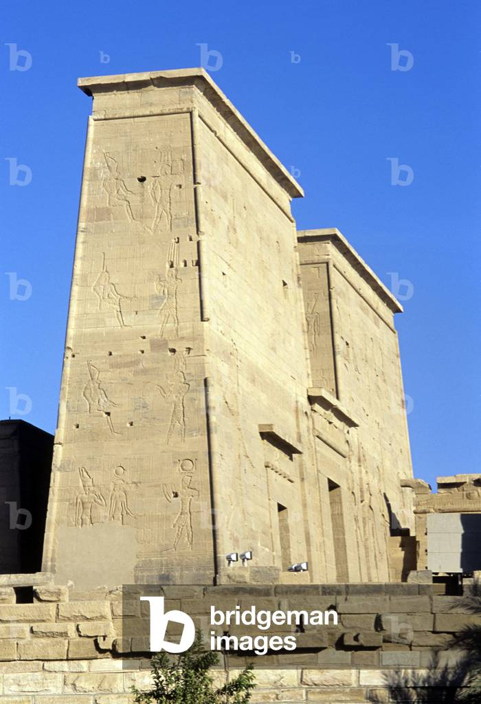 Philae, temple of Isis, first pylon, Egypt