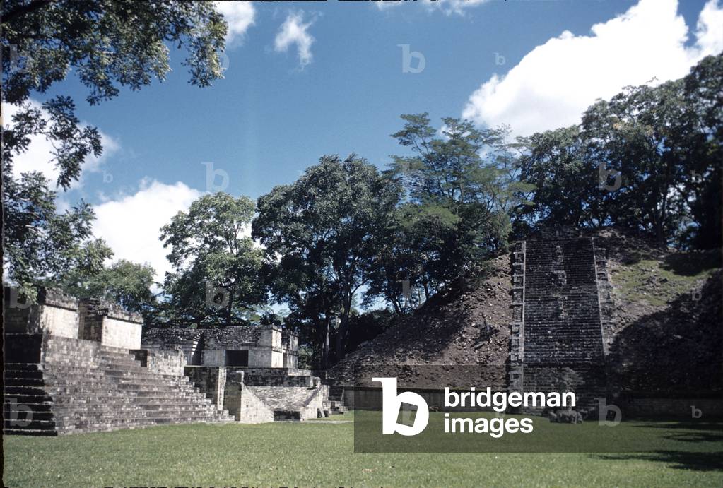Hieroglyphic stairway, Copan. Mayan site. Honduras