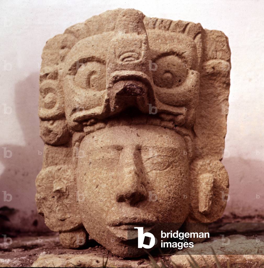 Copan, Mayan head, HONDURAS