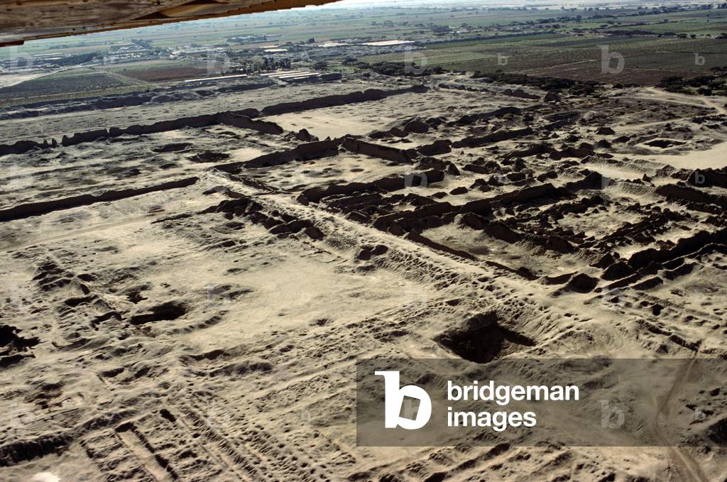 Aerial view of Chan Chan, Chimu site, 11th-15th century, Peru