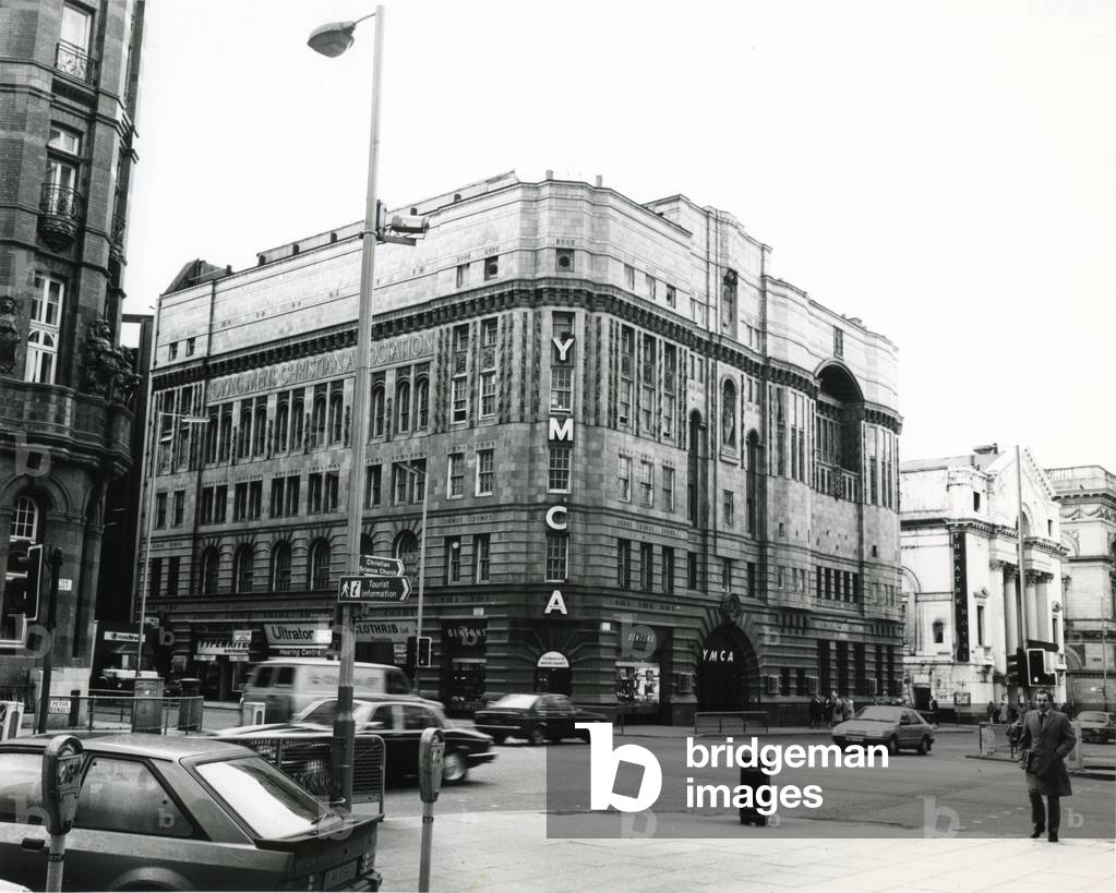 YMCA, Peter Street, Manchester, 13th March 1985 (b/w photo)