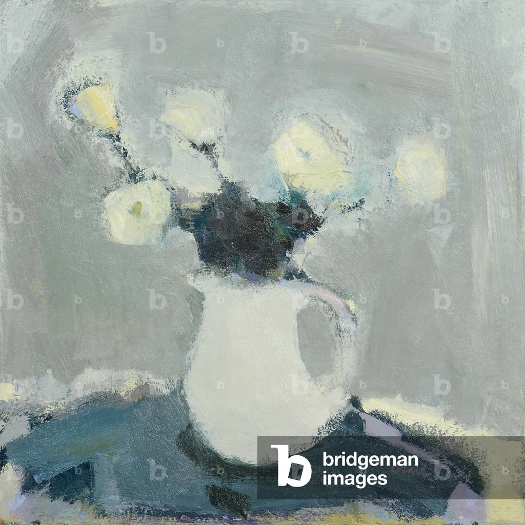 Table Top with Flowers, 2016 (oil on linen)