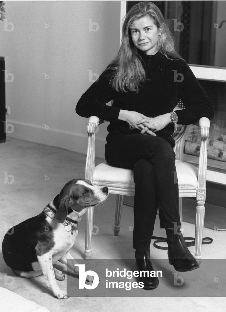 Virginie Mouseler and Son Chien (b/w photo)