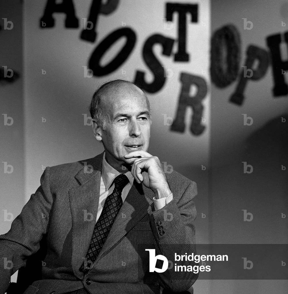 French politician and writer Valery Giscard d'Estaing (VGE) during tvprogram 