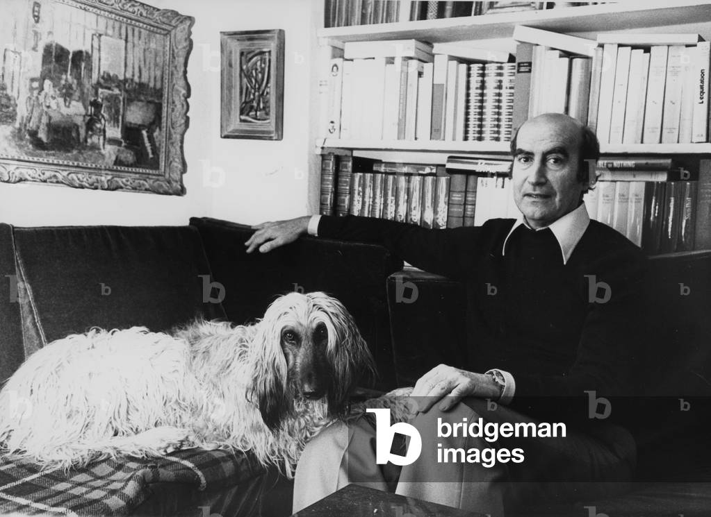 Camille Bourniquel and Son Chien (b/w photo)