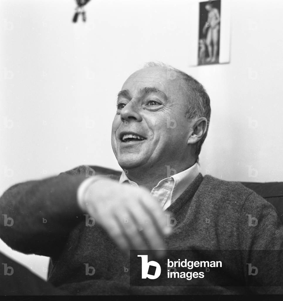 Claude Simon, Place Monge, Paris, France (b/w photo)