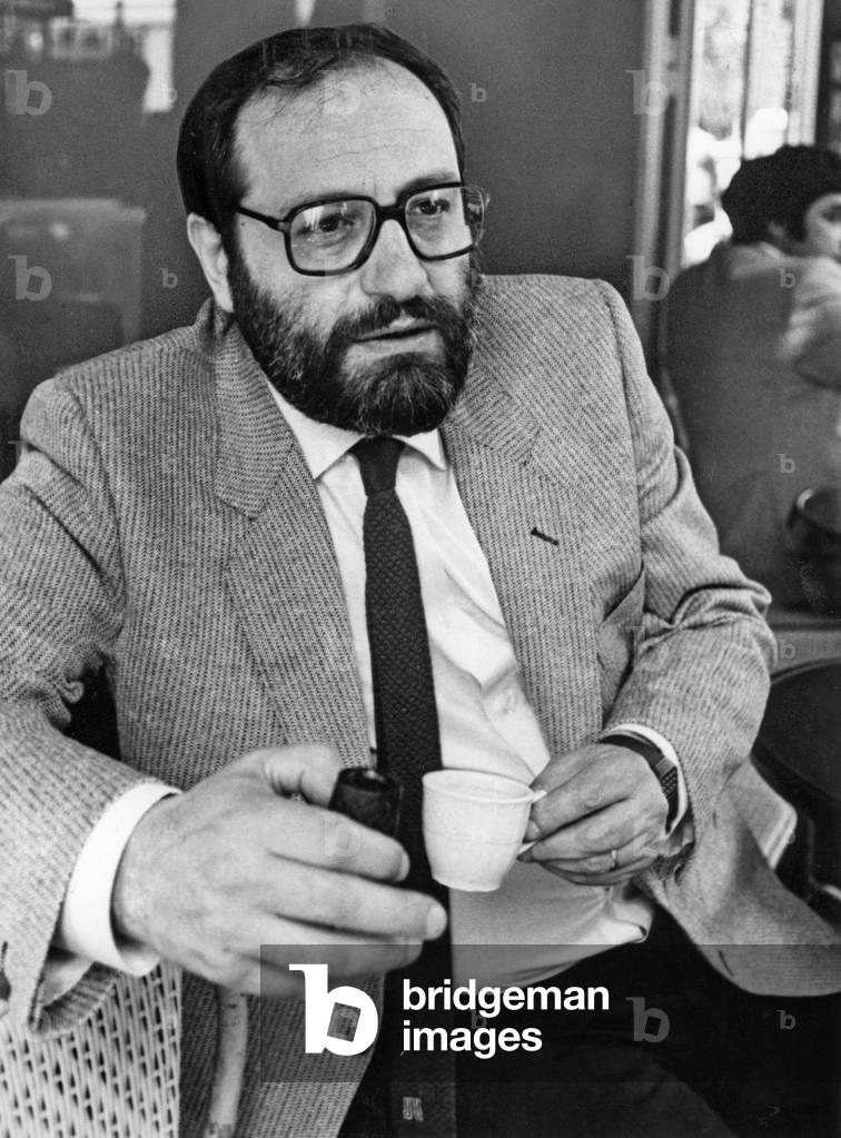Umberto Eco, Italian writer, c. 1990 in Paris (photo)