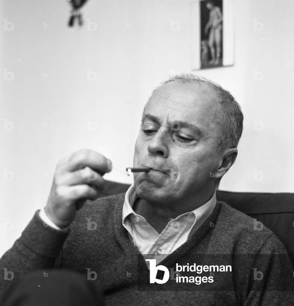 Claude Simon, Place Monge, Paris, France (b/w photo)