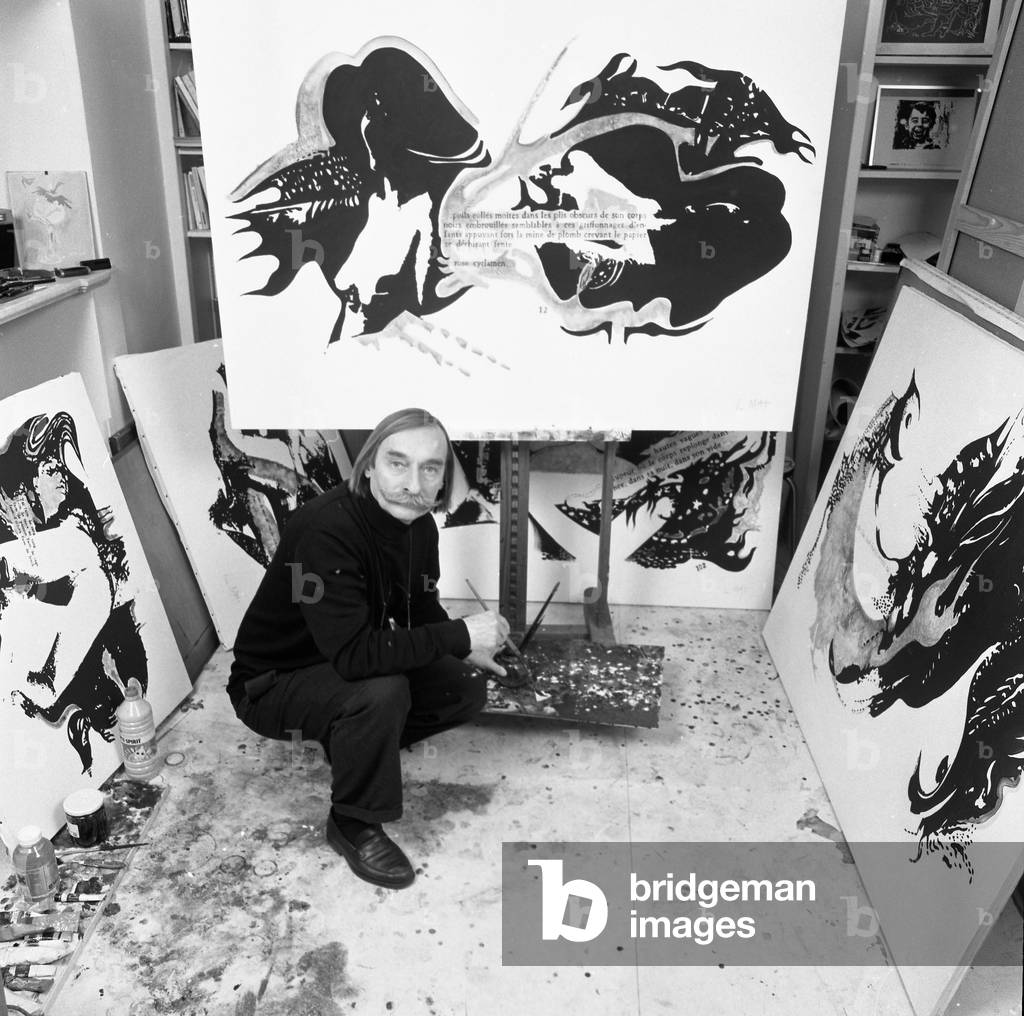 Pierre Barat, artist and painter (b/w photo)